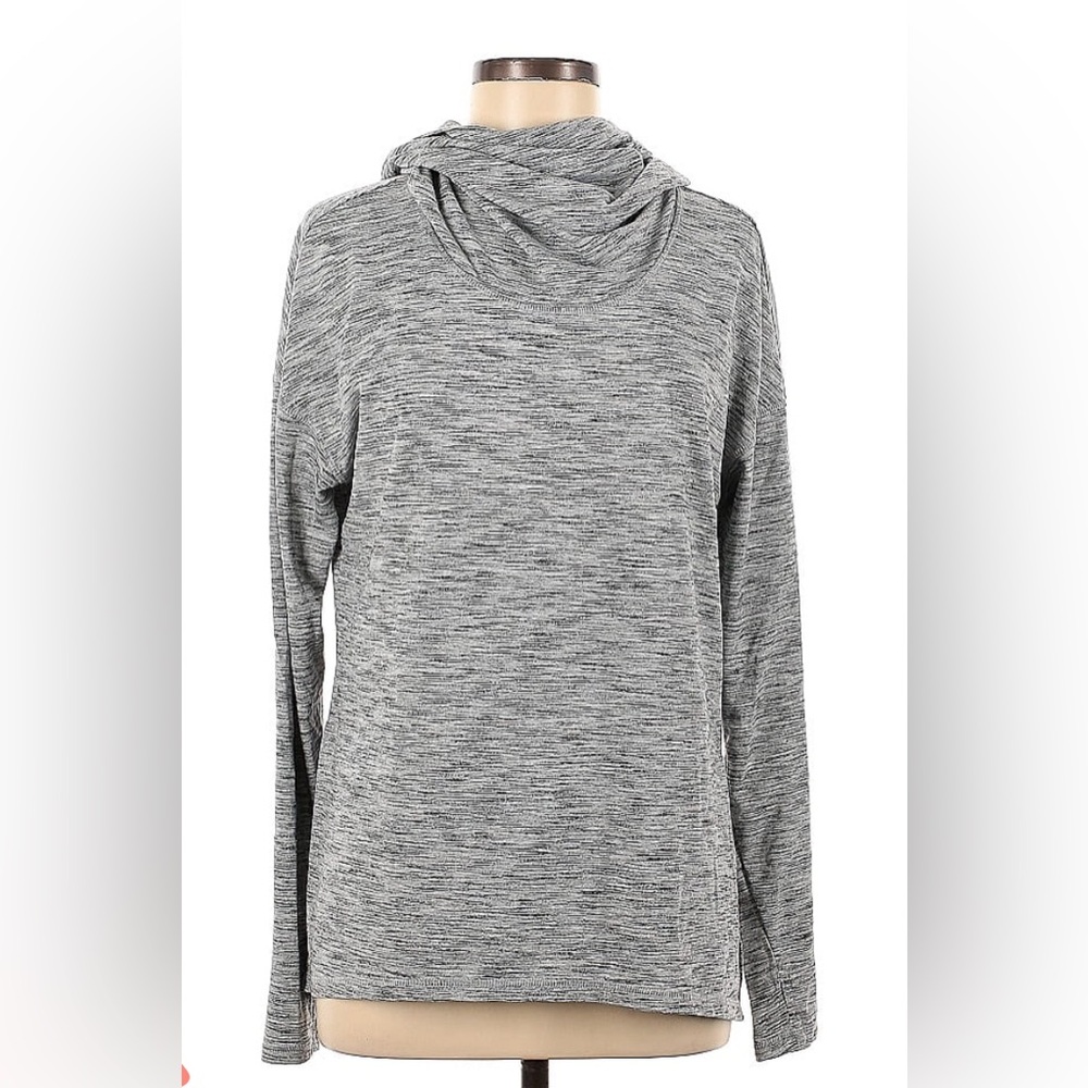 Gaiam Gray Cowl Neck Tunic Hoodie Long Sleeve XS
